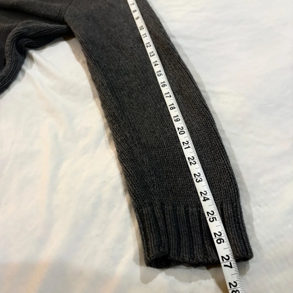 Polo Ralph Lauren Mens Grey 100% Cotton Quarter Zip Shaker Knit Sweater Large
